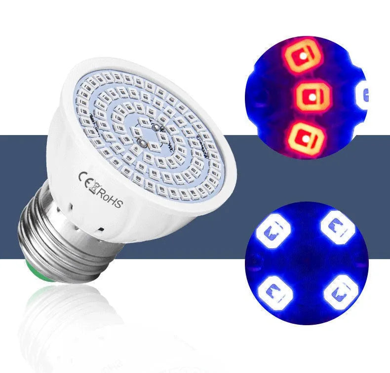 White decorative LED plant growth lamp with 80 beads for indoor potted plants