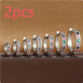 Round zircon perforated stud earrings in gold, rose gold, or silver colour with geometric design
