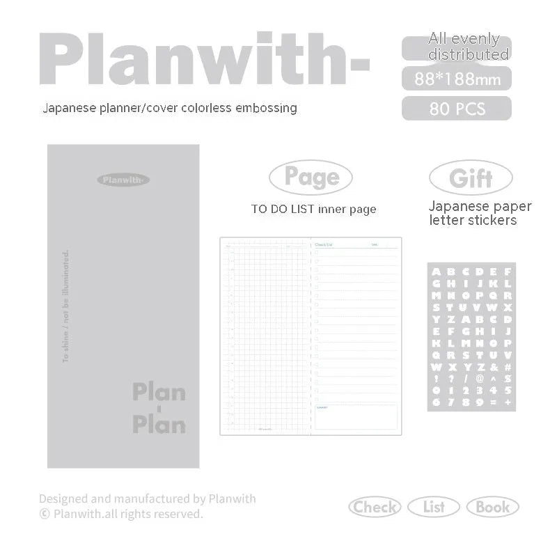 A5 embossed simple design meter book notebook with a paper cover.