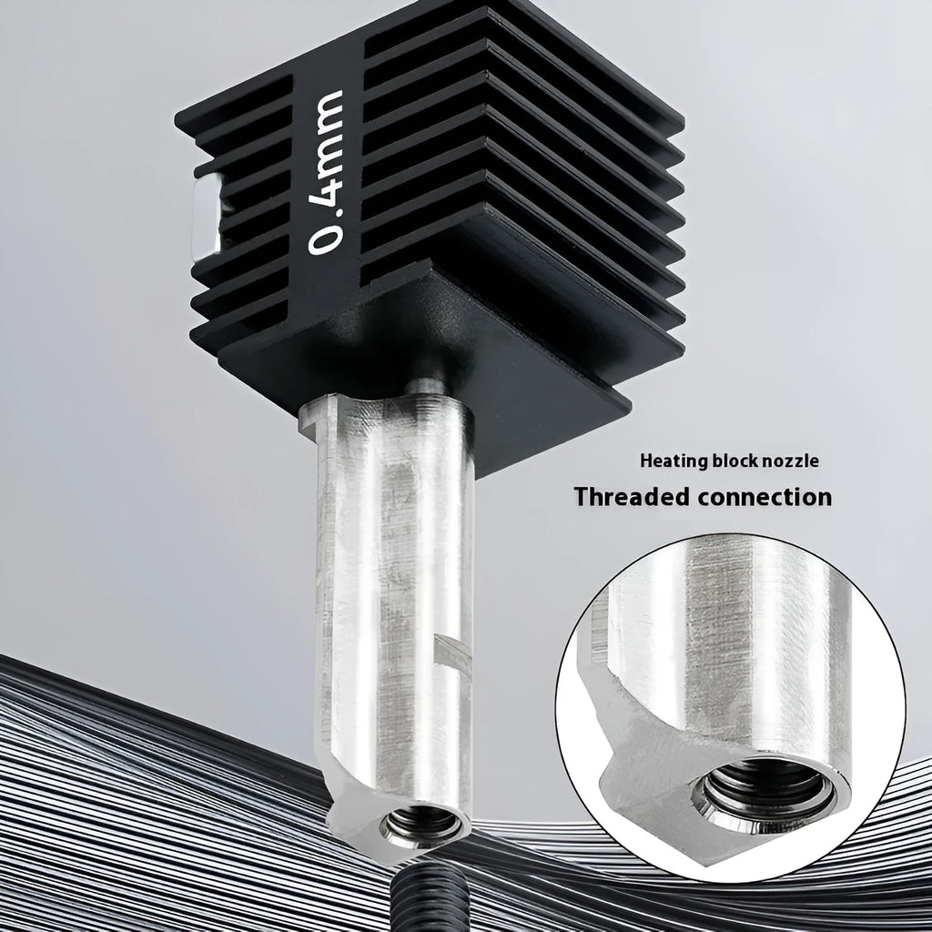 Hardened steel hot end assembly for A1 A1 Mini 3D printer with interchangeable nozzles and black silicone sleeve