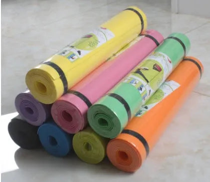 EVA composite yoga mat in a choice of colours showing 4mm and 6mm thickness options for fitness.