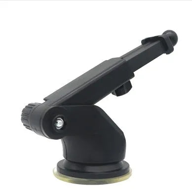 Universal telescopic long rod car phone bracket made from black ABS plastic.