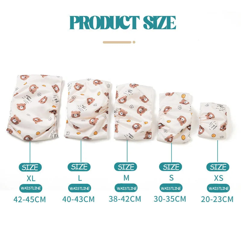 Reusable dog sanitary pant in cartoon print with fastener tape and elastic waistband for male dogs