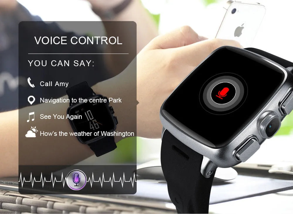 Smart watch with 1.54 inch HD touch screen display on wrist