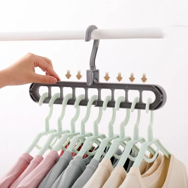 Plastic clothes hanger with 360° rotating hook, 33 cm length, in assorted colours