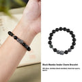 Men's S925 sterling silver snake zodiac bracelet with black obsidian charm on wrist