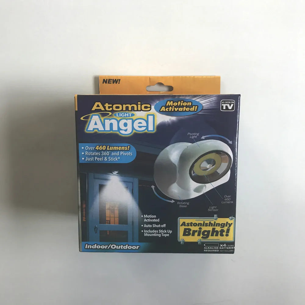 White Atomic Angel LED induction light with compact ABS housing