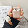 Transparent silicone case with cylinder ice cream design for Apple AirPods 2 wireless earbuds
