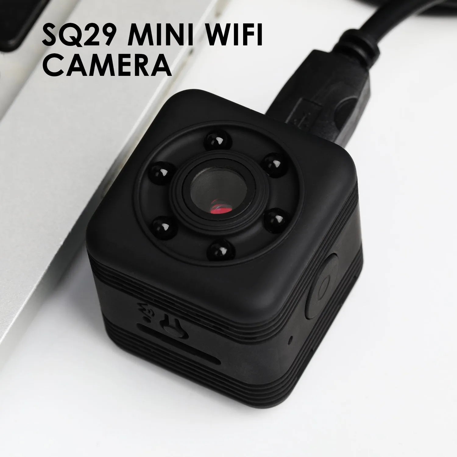 SQ29 black waterproof sports camera with MicroUSB port and TF card slot