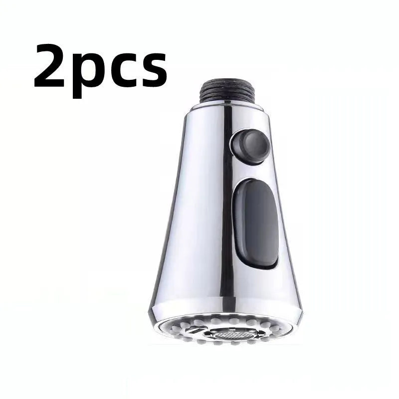 Universal pressurized faucet sprayer in matte black with 360-degree rotating head on a kitchen sink