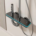 Aluminium digital shower head set in white or grey with temperature display
