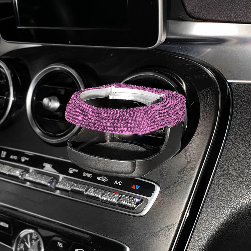 Sparkling rhinestone car air vent cup holder in choice of seven colours