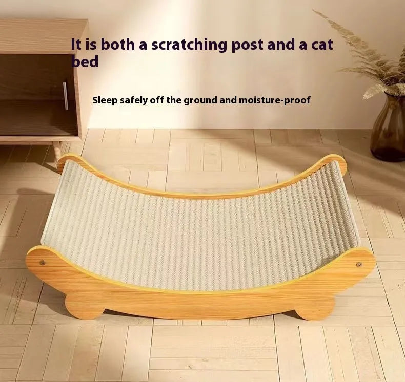 Sisal cat scratch board with natural sisal blanket scratching surface in small and large size options