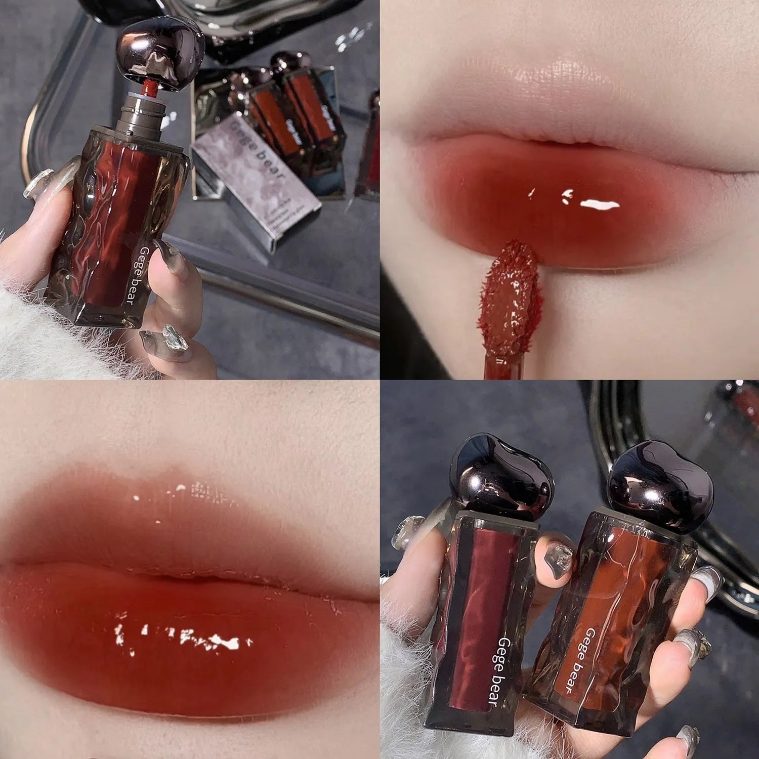 Glacier Lava Lip Lacquer Water Light Mirror Makeup in seven glossy colour shades