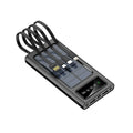 Black solar power bank 20000 MA with cable for mobile phones, plastic shell creative design