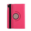 iPad rotating protective sleeve in imitation leather clamshell design showing rotation function and solid colour options