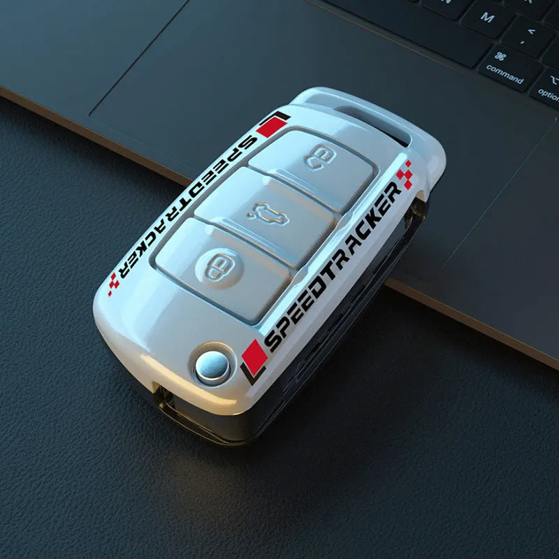 Carbon fibre style car key cover mirror finish protection feilin material white carbon colour