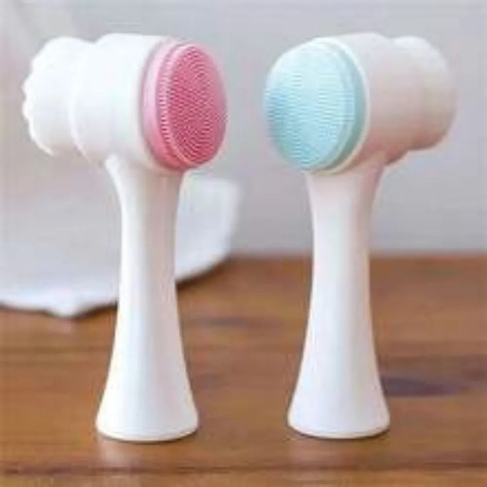 Blue and pink pet paw brush grooming tool for dogs and cats