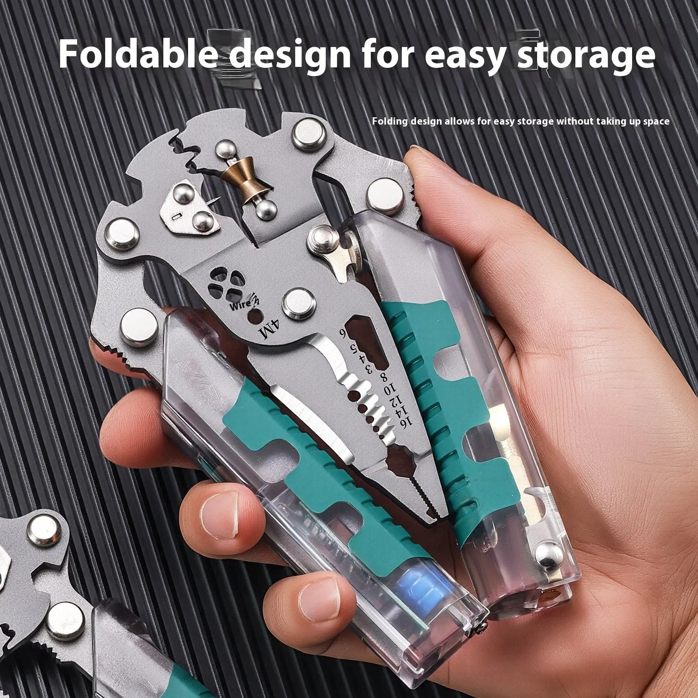 Thickened multi-functional electric pointed pliers with wire stripper, made from rust-resistant Luo Ni steel.