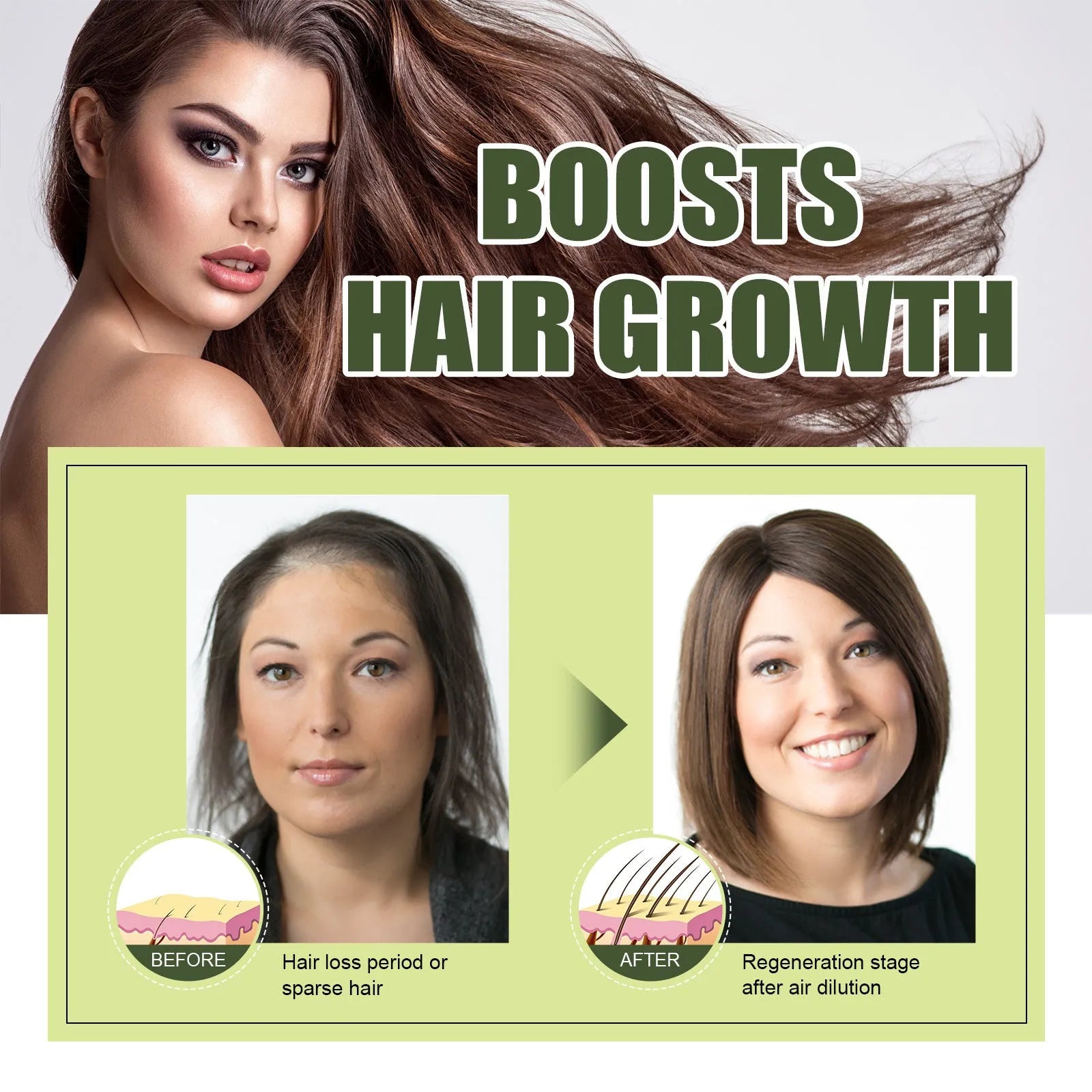 60ml bottle of anti-fall hair repair essential oil for dry, frizzy hair care.