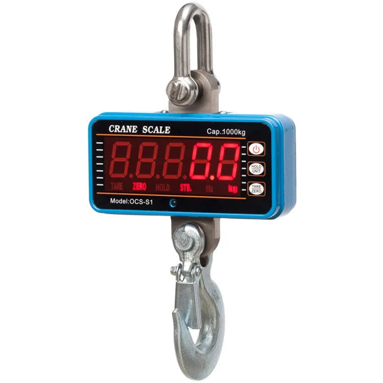Orange electronic crane scale with digital display for 500kg capacity weighing