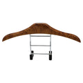 Wood yellow stainless steel car mounted clothes hanger with 46.5cm dimensions for suits and uniforms