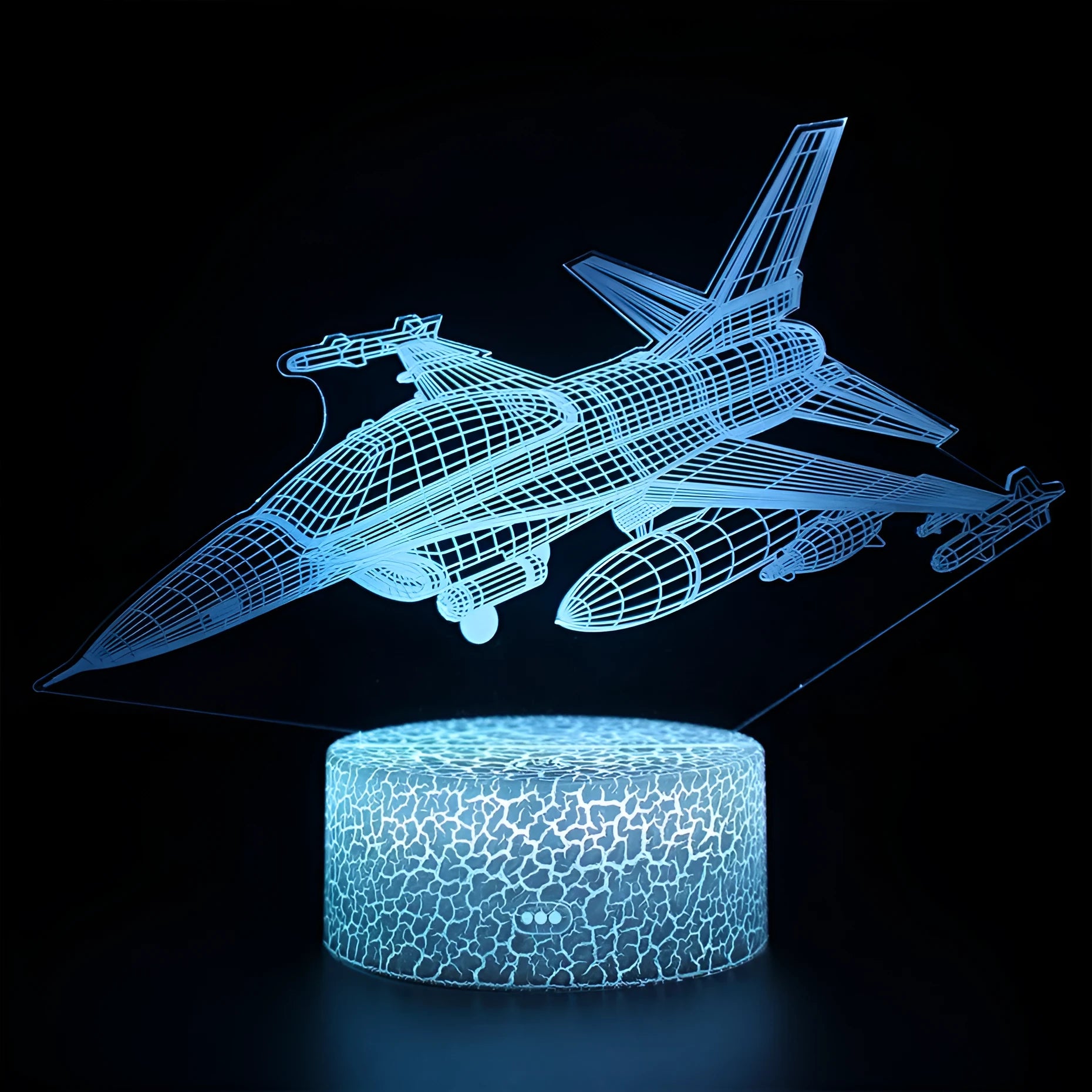 Airplane LED touch night light in cartoon style with acrylic shade, 175x180mm