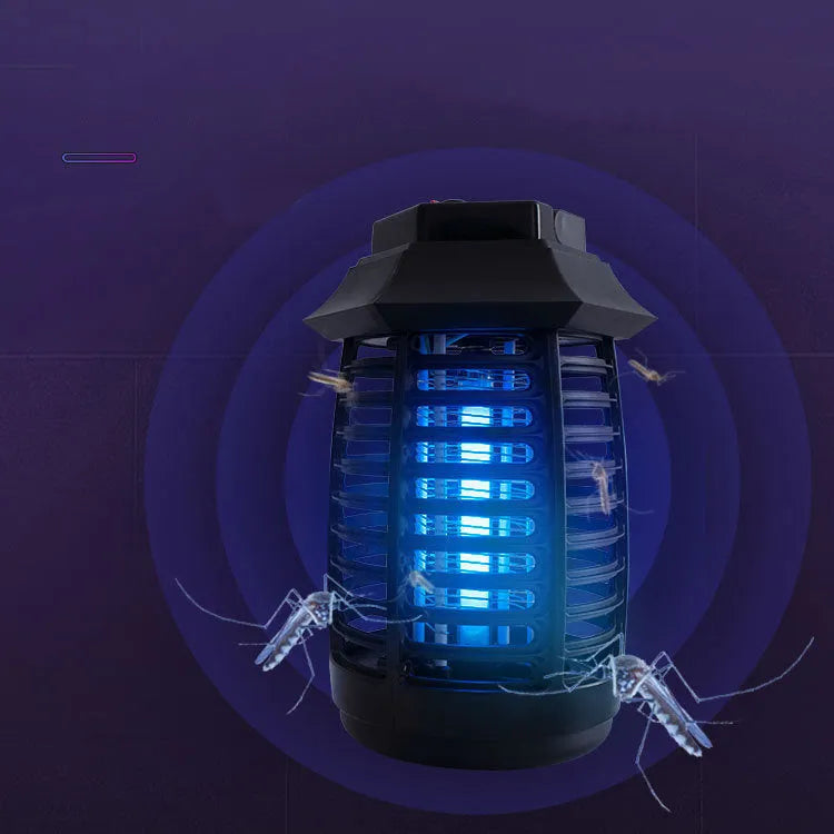Black aromatherapy mosquito lamp with UV or LED tube options for insect control in rooms under 16 square metres
