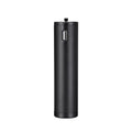 Black aluminium alloy charging treasure handle power bank measuring 12.5cm with 6800mAh capacity