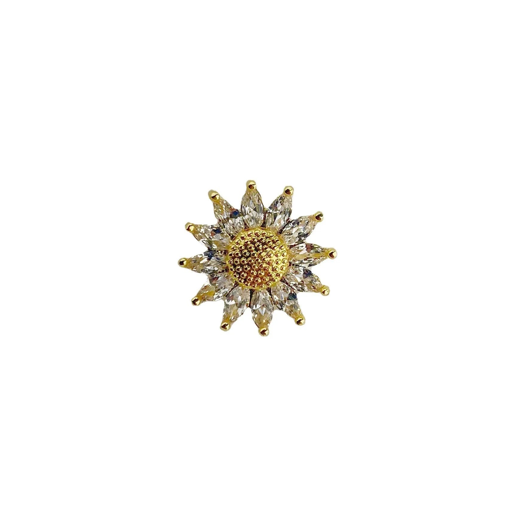 Geometric copper brooch for women's clothing decoration in electroplated finish