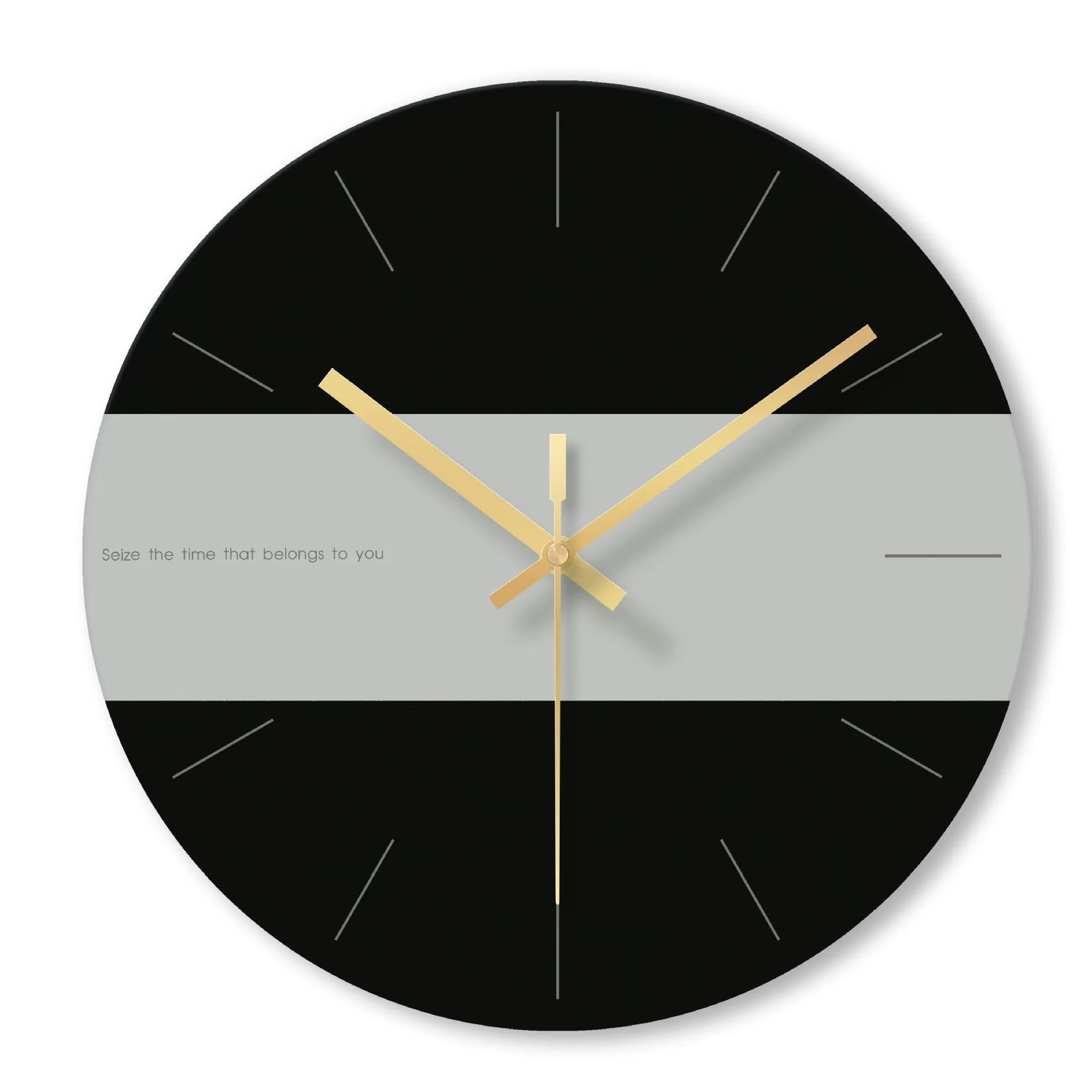 Transparent tempered glass wall clock showing time on clear circular face with minimalist markings