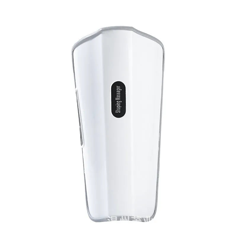 White plastic pulse calf massager with mechanical controls for infrared physiotherapy and electrotherapy leg massage