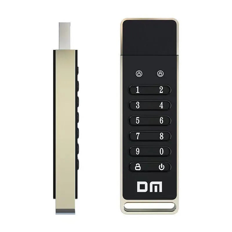 64GB metal USB 3.0 flash drive with fingerprint sensor and encryption button