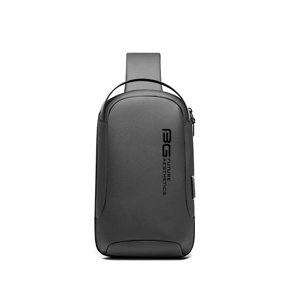 Men's Oxford cloth shoulder bag with letters design and multiple compartments for business travel