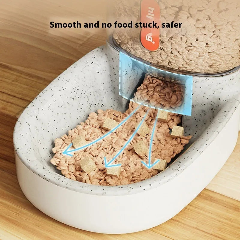 Automatic pet water fountain and feeder with 3.8 litre capacity in blue, grey, pink, or green colour.
