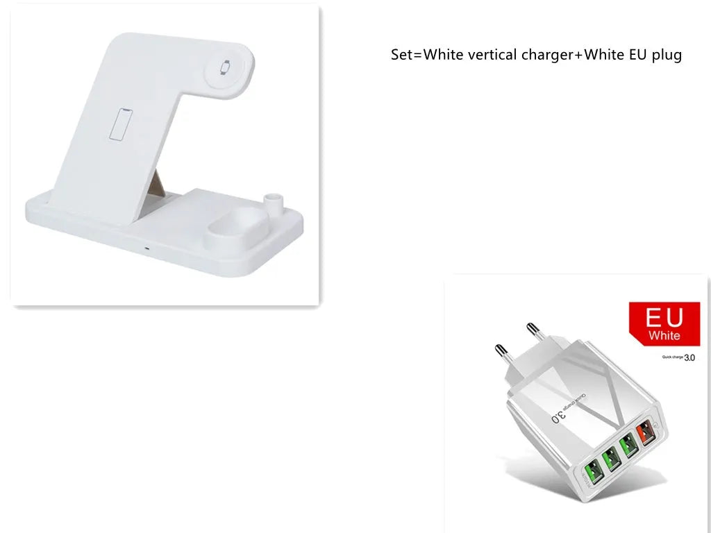 4-in-1 wireless charging station with adjustable magnetic stand for phone and Apple Watch