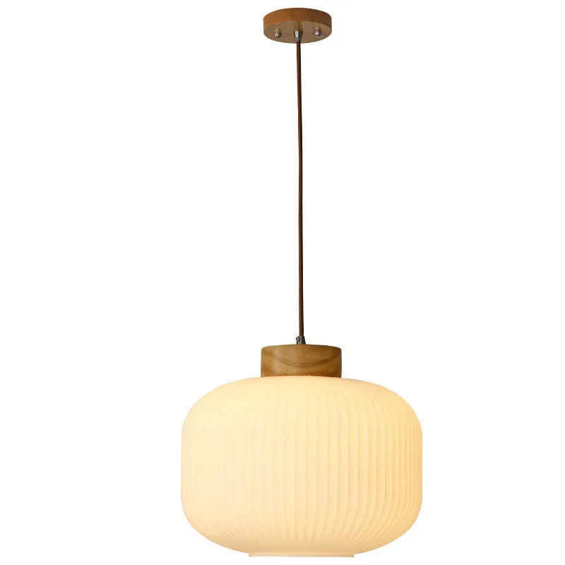 Retro Chinese wooden pendant ceiling light with Nordic styling in three size options