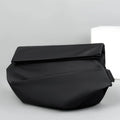 Grey horizontal square PU leather crossbody bag for men with a single shoulder strap.