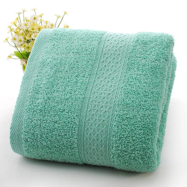 Thickened bath towel beach towel cotton 80% weak twist 70x140cm apple green