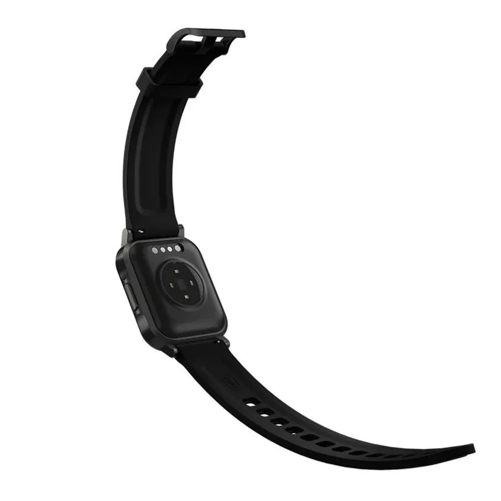 Black waterproof smart bracelet with a 1.4 inch screen on a silicone wrist strap.