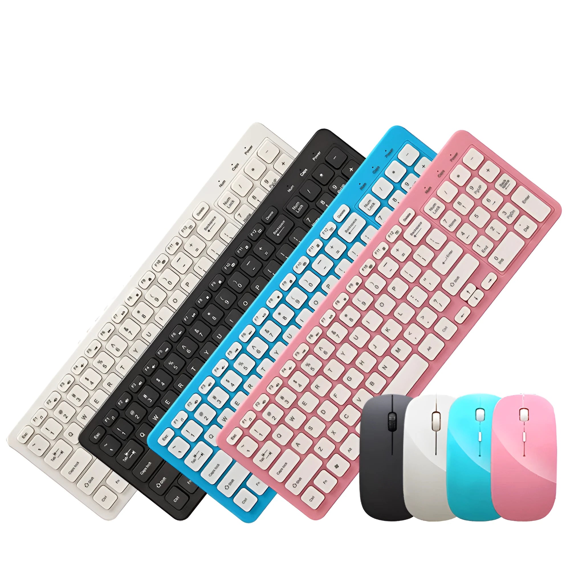 Black wireless keyboard and mouse set with 96 keys, chocolate keycaps, and compact mouse