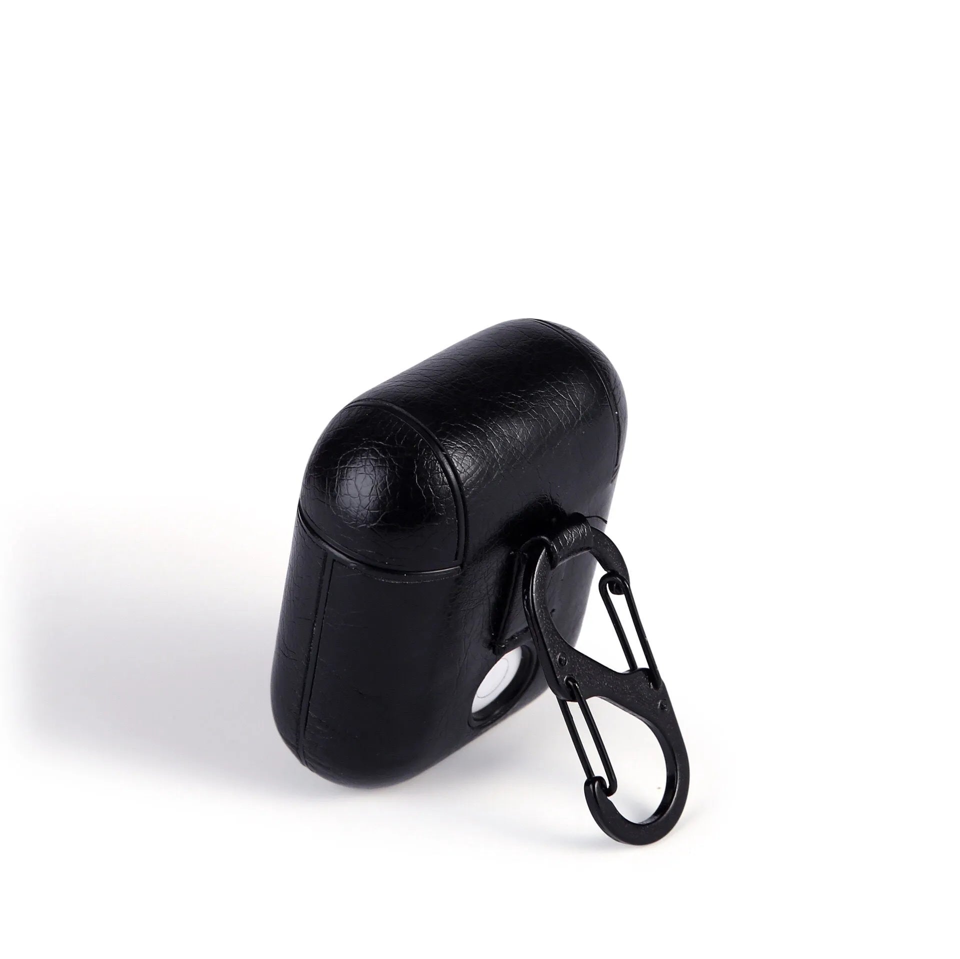 Genuine leather protective pouch for Apple AirPods charging case in black, brown, light brown, and red.