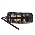 27-piece pottery clay tool set with stainless steel, wooden, and plastic tools in roll package