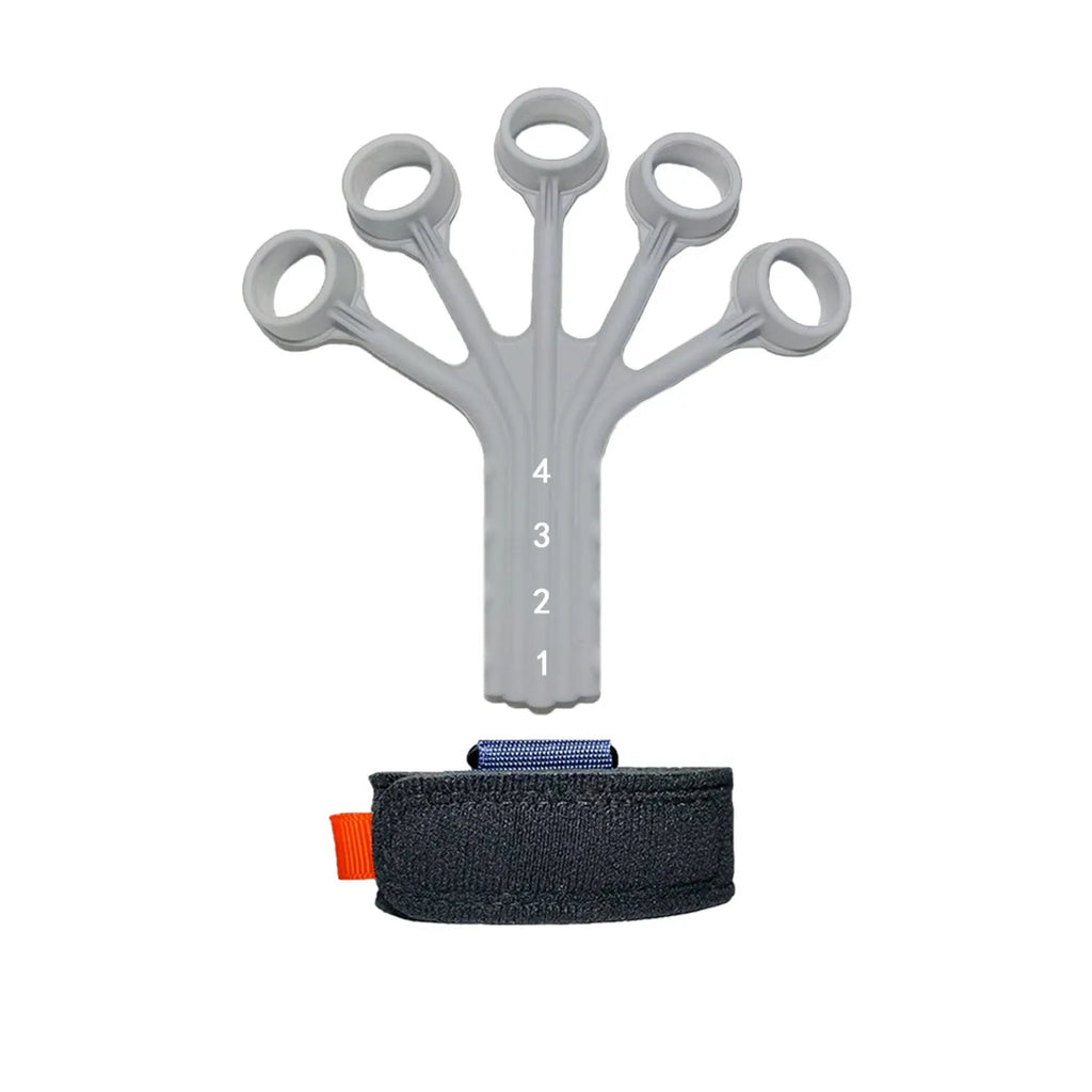 Silicone finger flexion and extension trainer with tension rope system for adult hand rehabilitation