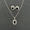 European American fashion sunflower zircon ear stud necklace suit for women alloy electroplated jewellery set in multiple colours