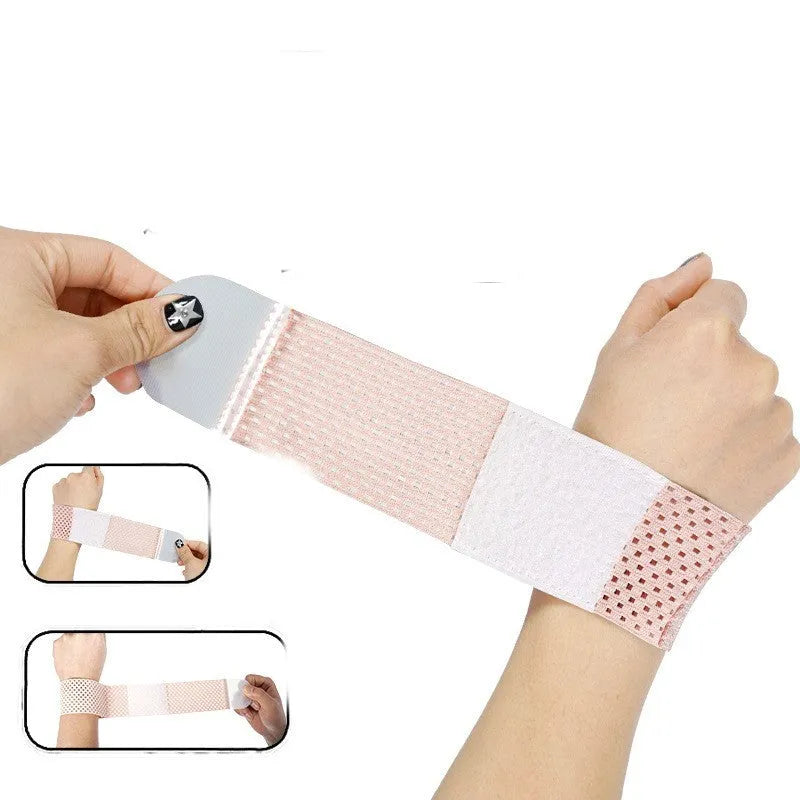 High elastic breathable athletic wristguard in black, gray, or pink, shown as a protective wristband.