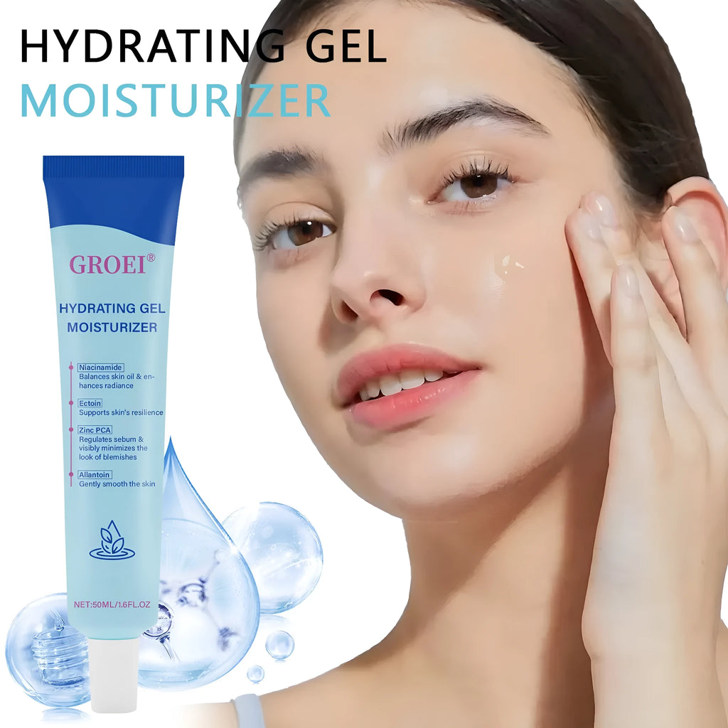 50ml container of hyaluronic acid moisturising facial gel for skin hydration