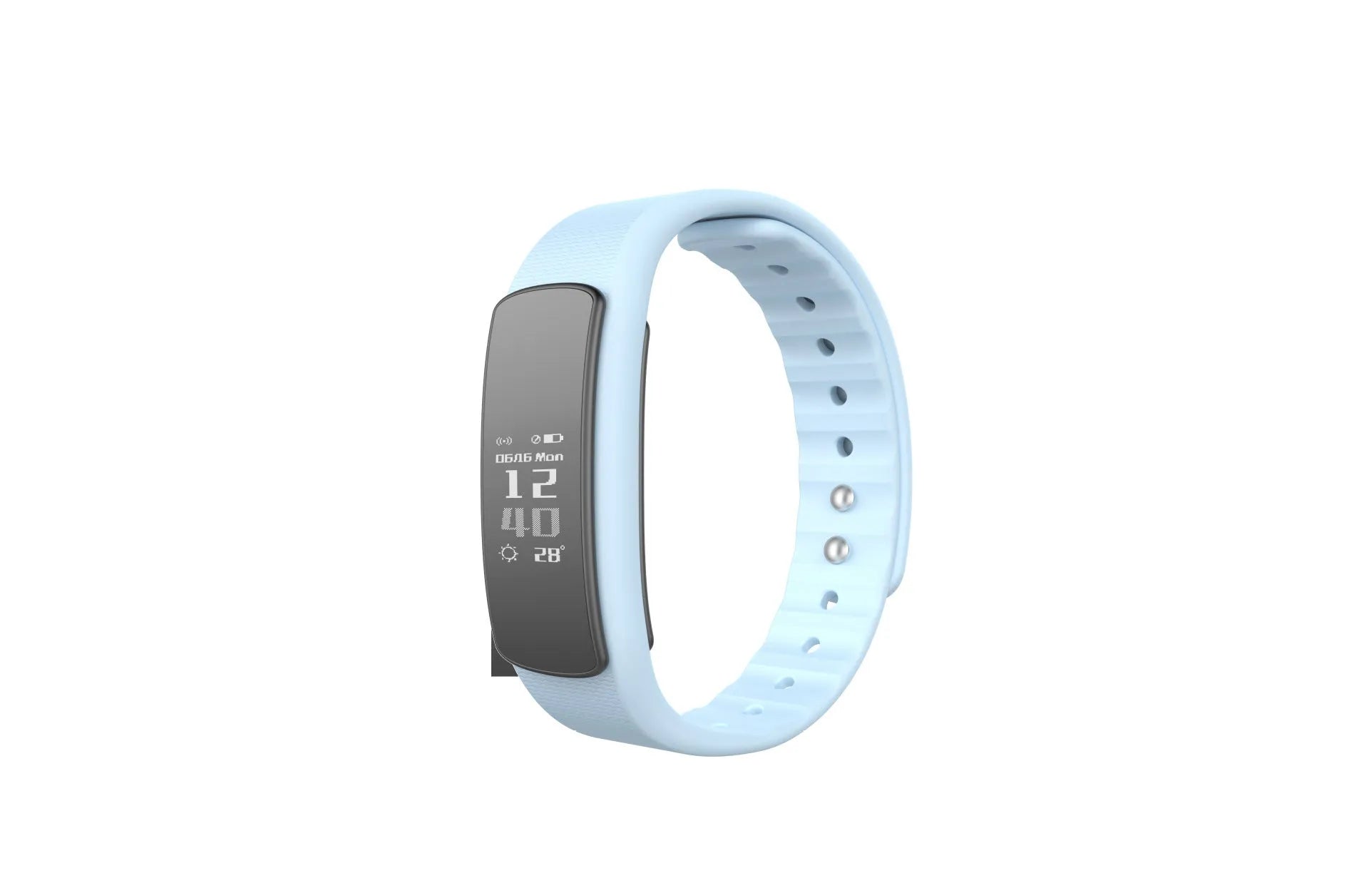 I6 smart sports bracelet with black TPU wristband and 0.96-inch touch screen displaying fitness metrics