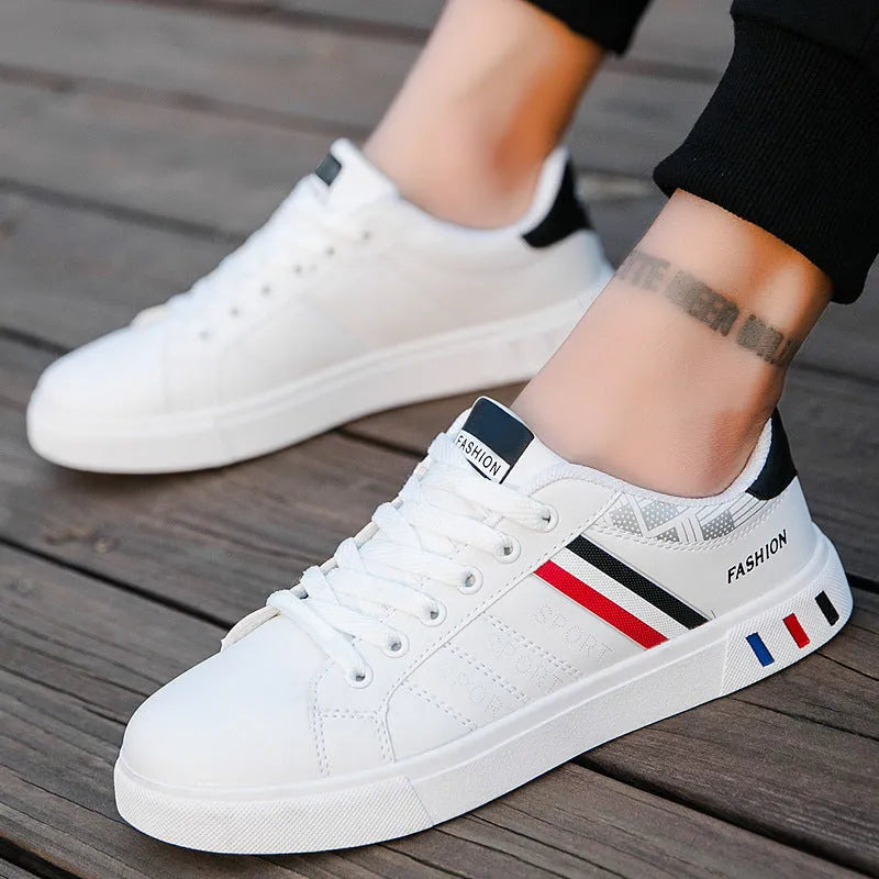 Black sports shoes on a size chart showing EU sizes 39 to 44 and corresponding foot length measurements.