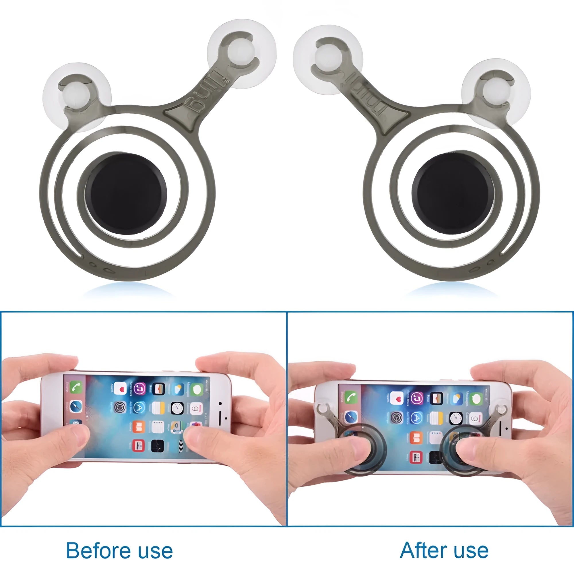 Universal mobile phone joystick pair for touch screen gaming with drawstring bag
